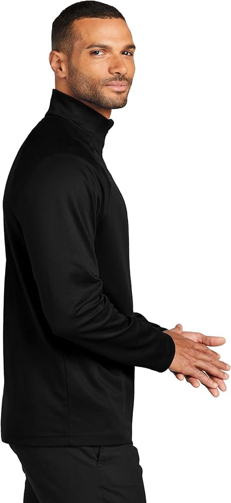 Port Authority Men's Cypress Quarter-Zip Pullover Deep Black at